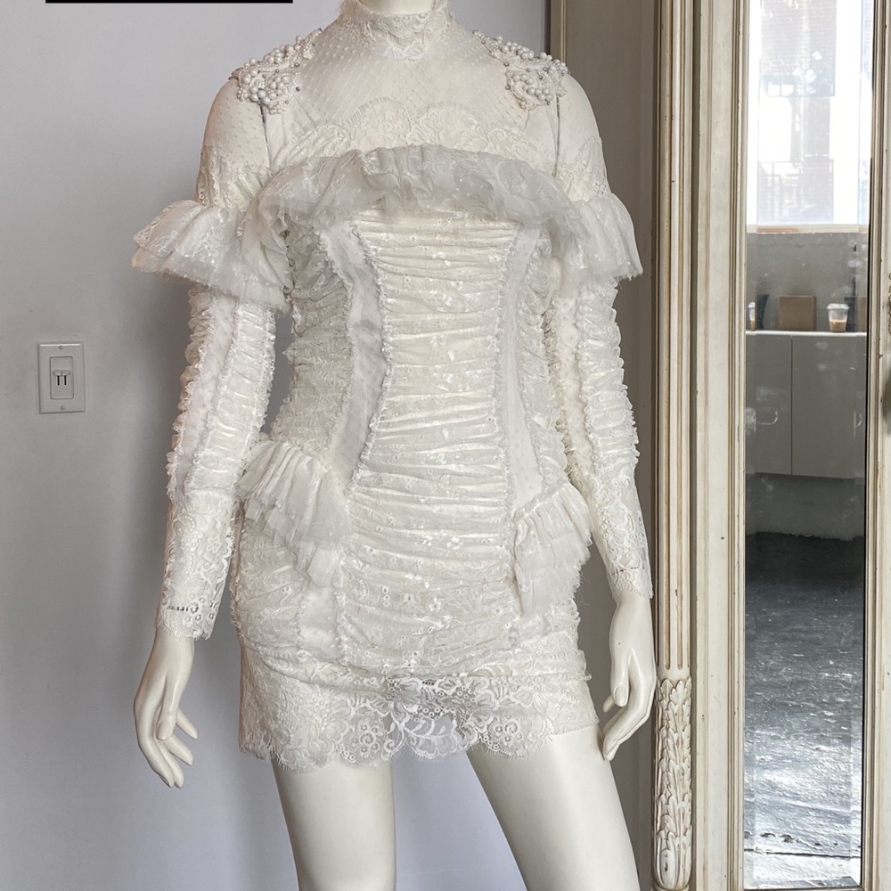 White lace cocktail dress